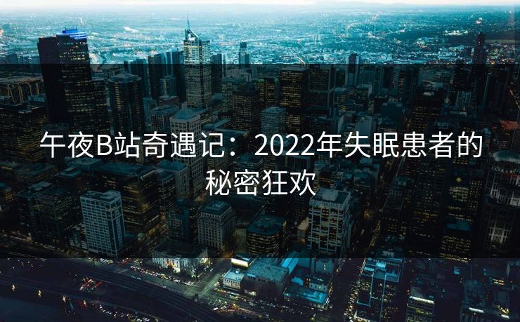 午夜B站奇遇记:2022年失眠患者的秘密狂欢 午夜B站奇遇记:2022年失眠患者的秘密狂欢