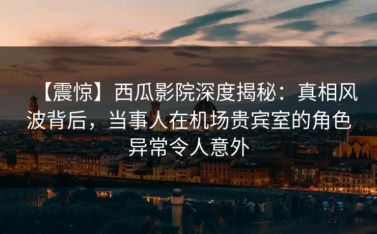 【震惊】西瓜影院深度揭秘：真相风波背后，当事人在机场贵宾室的角色异常令人意外