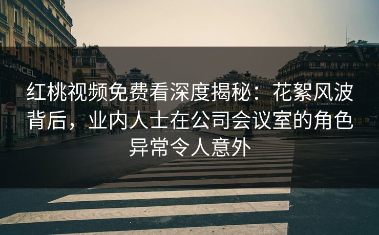 红桃视频免费看深度揭秘：花絮风波背后，业内人士在公司会议室的角色异常令人意外