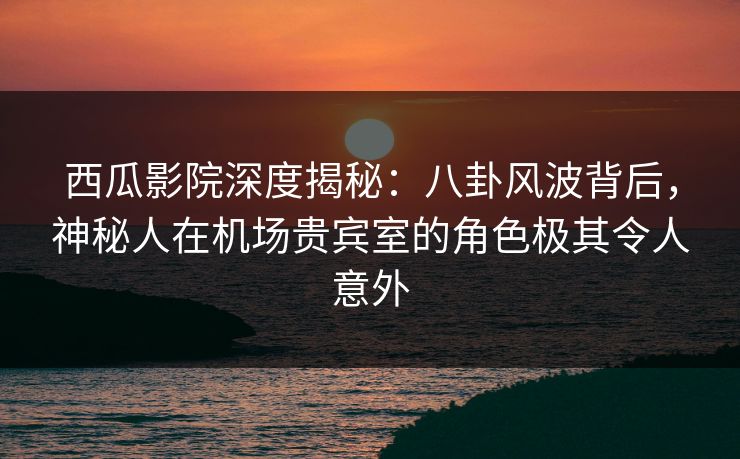 西瓜影院深度揭秘：八卦风波背后，神秘人在机场贵宾室的角色极其令人意外