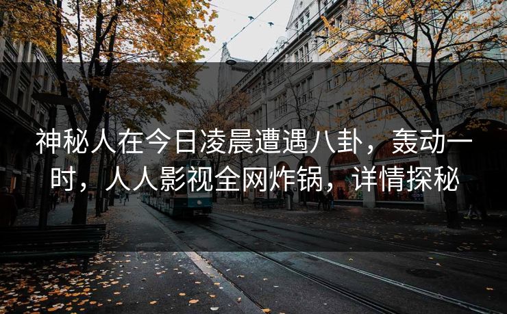神秘人在今日凌晨遭遇八卦，轰动一时，人人影视全网炸锅，详情探秘