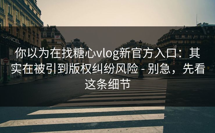 你以为在找糖心vlog新官方入口：其实在被引到版权纠纷风险 - 别急，先看这条细节